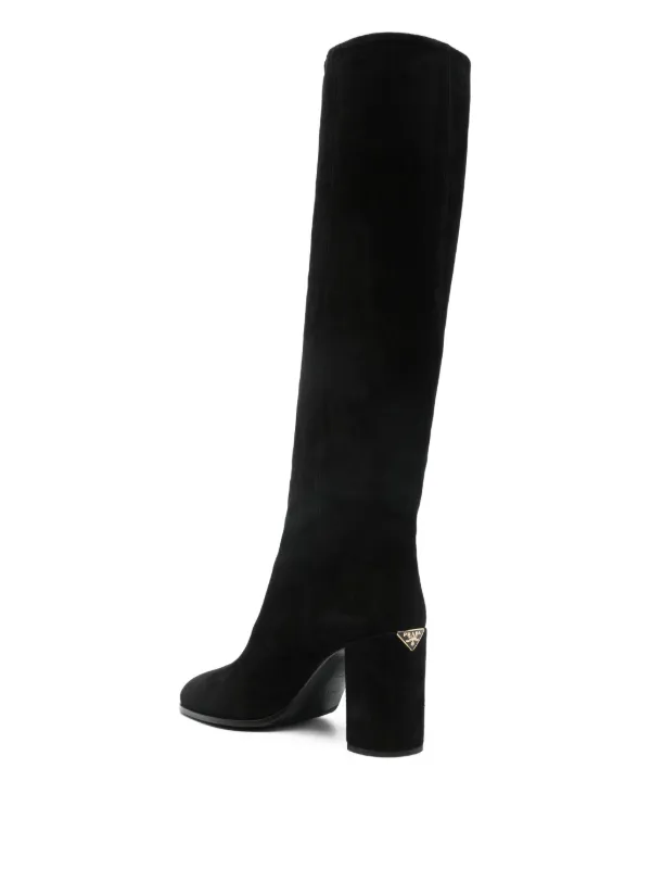 Prada square-toe block-heel Boots | Black | FARFETCH RO