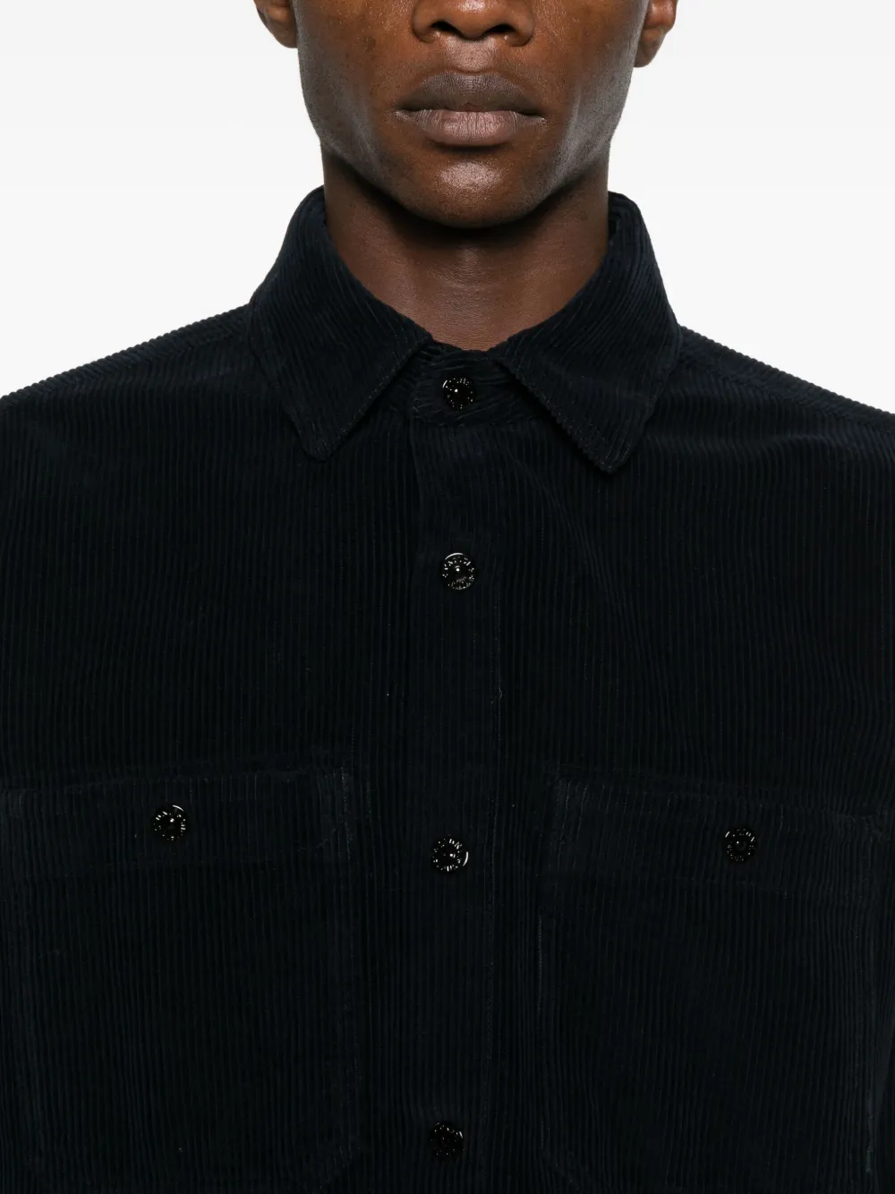 Stone Island Ribfluwelen shirtjack Zwart