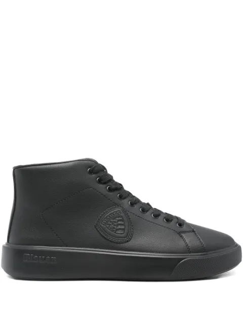 Blauer zipped leather high-top sneakers