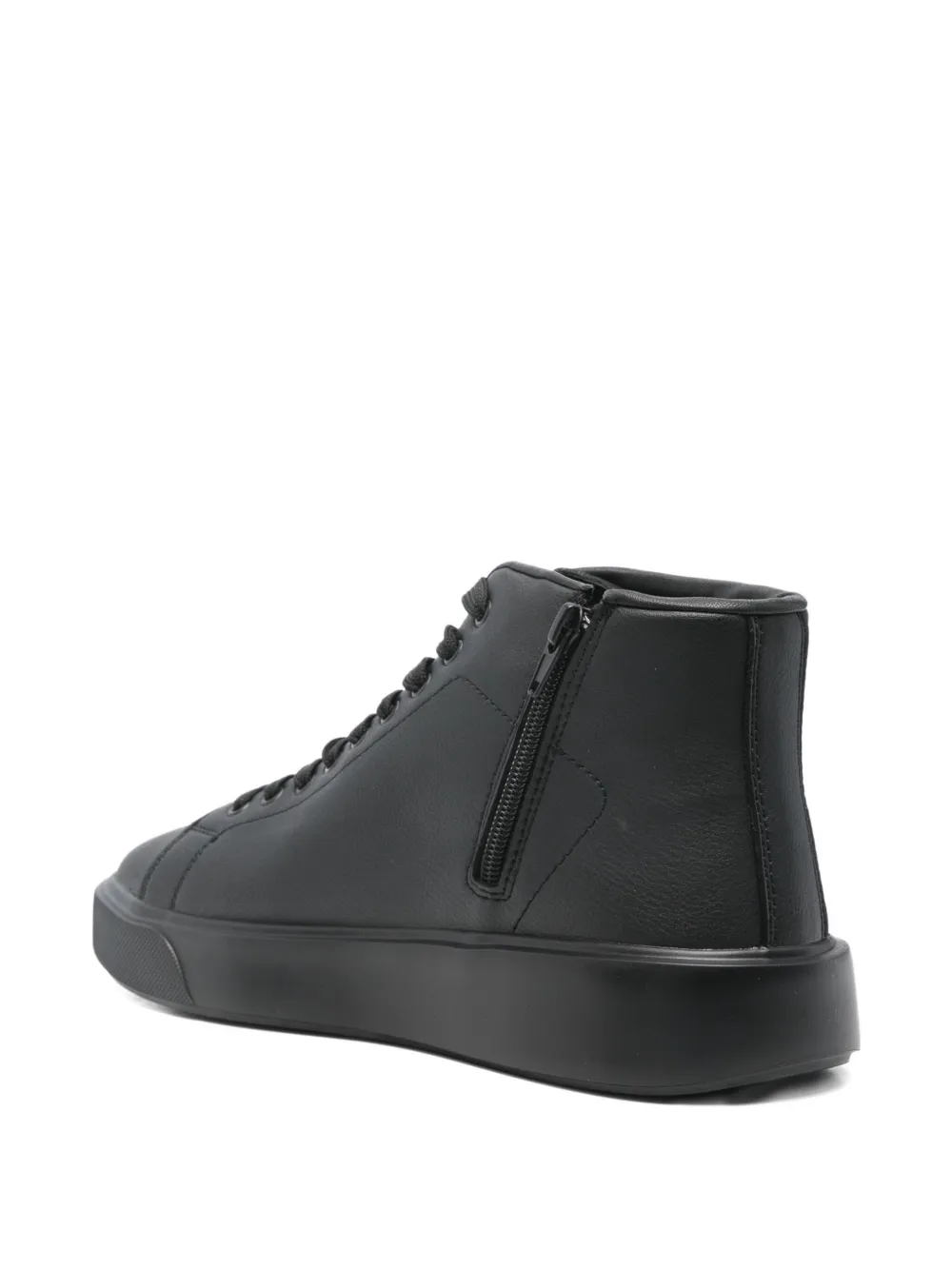 Blauer Zipped Leather High-top Sneakers In Multi