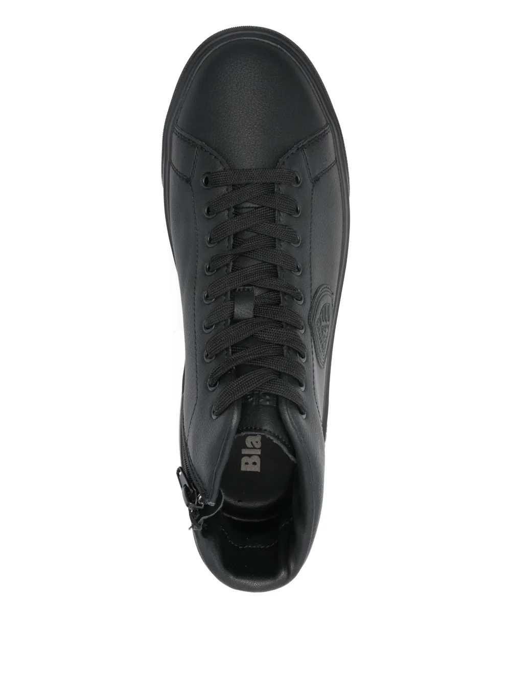 Blauer Zipped Leather High-top Sneakers In Multi