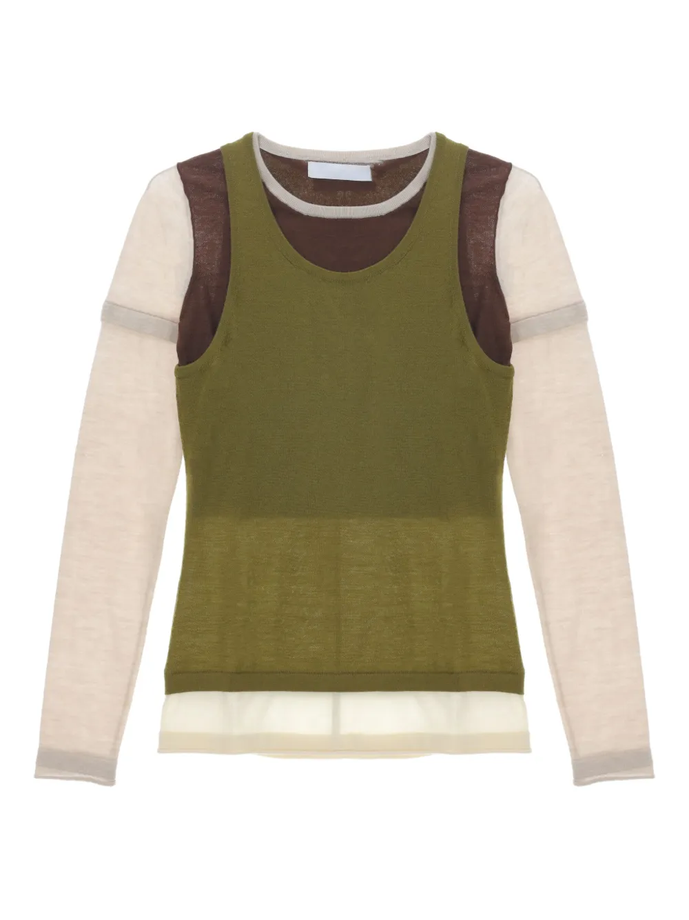 CUDDLEUP 双分层式长袖上衣 | 绿色 | Image 1