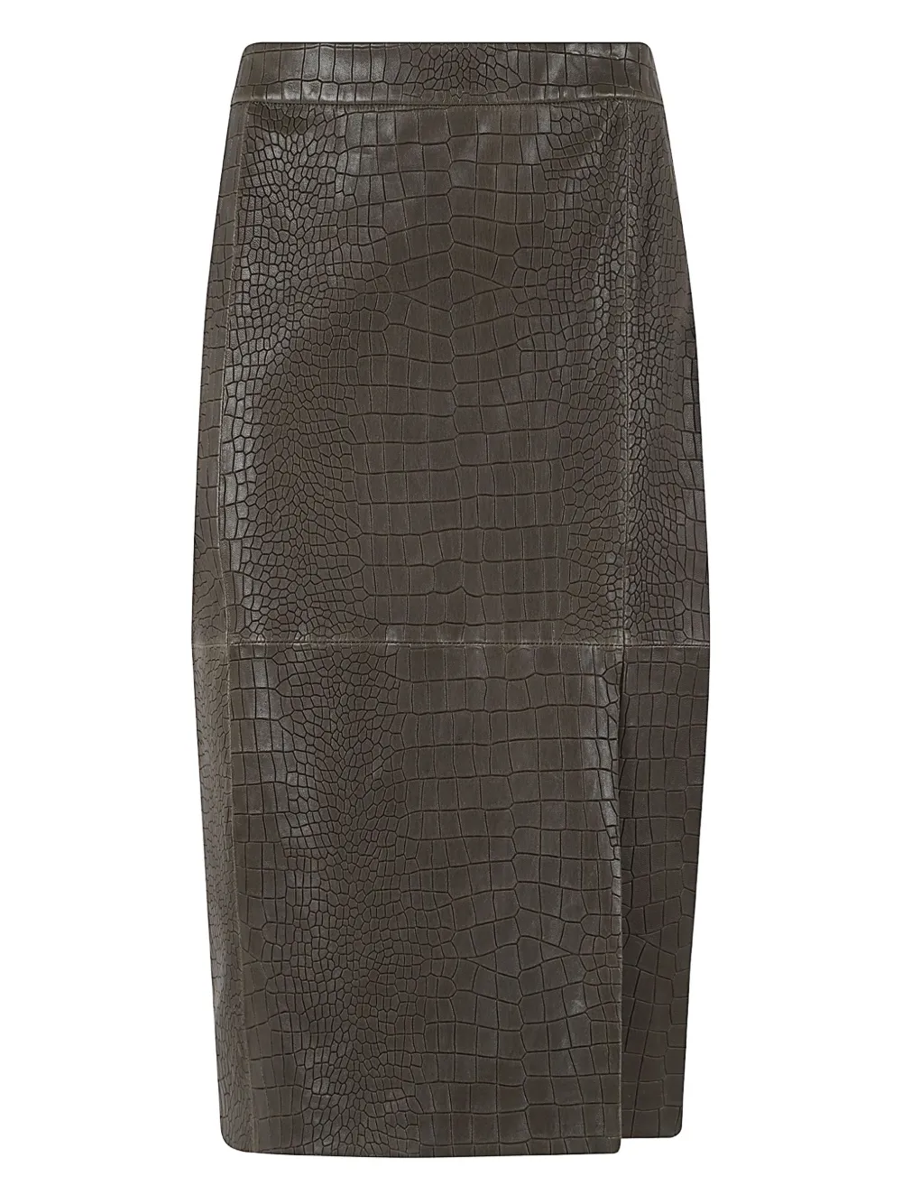 Enes Rok met krokodillen-reliëf en split - Bruin