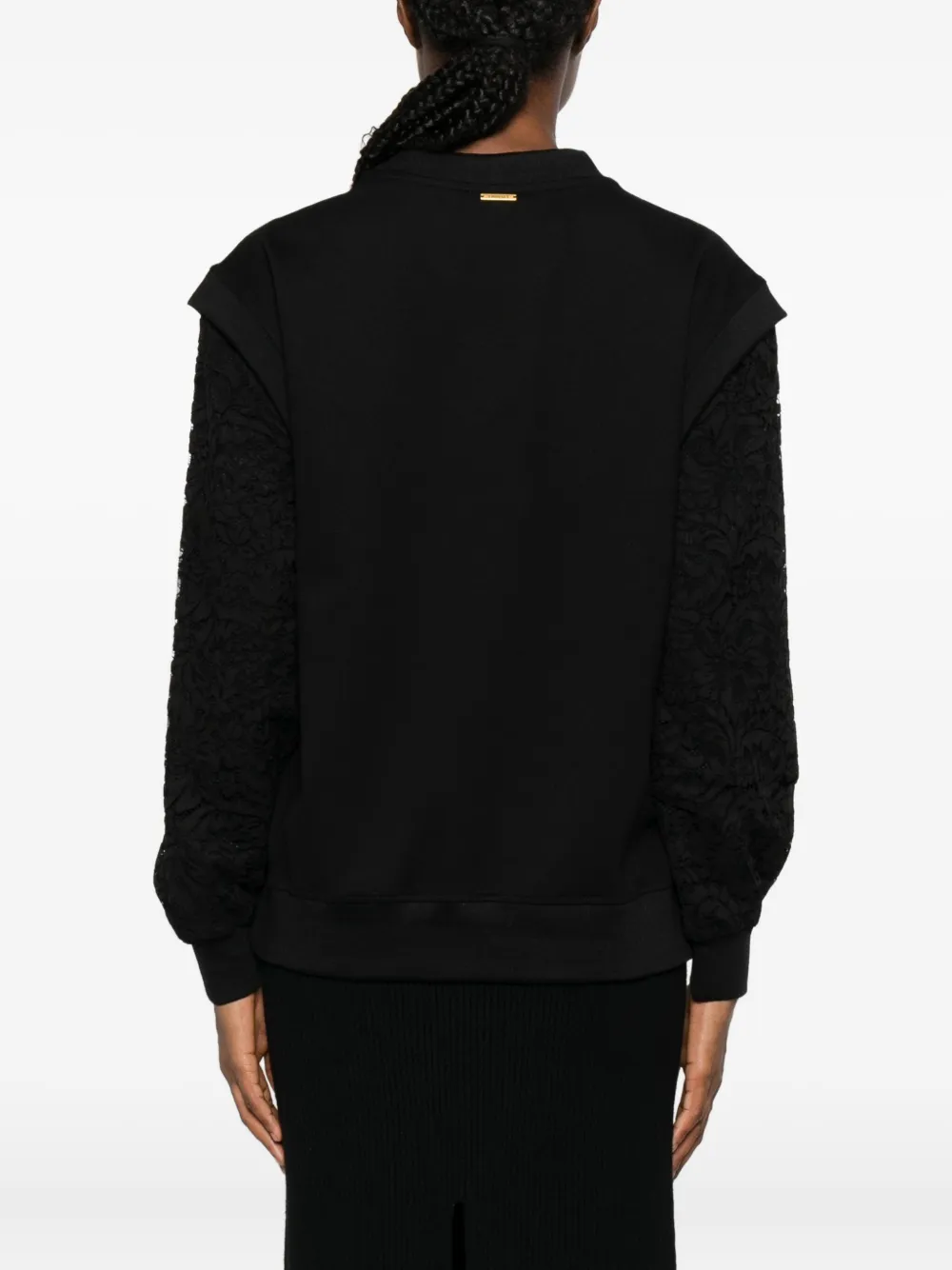 TWINSET Gebreide top met kanten mouwen Zwart