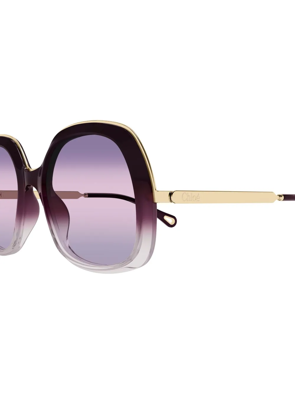 Chloé Eyewear Zonnebril met rond montuur Paars