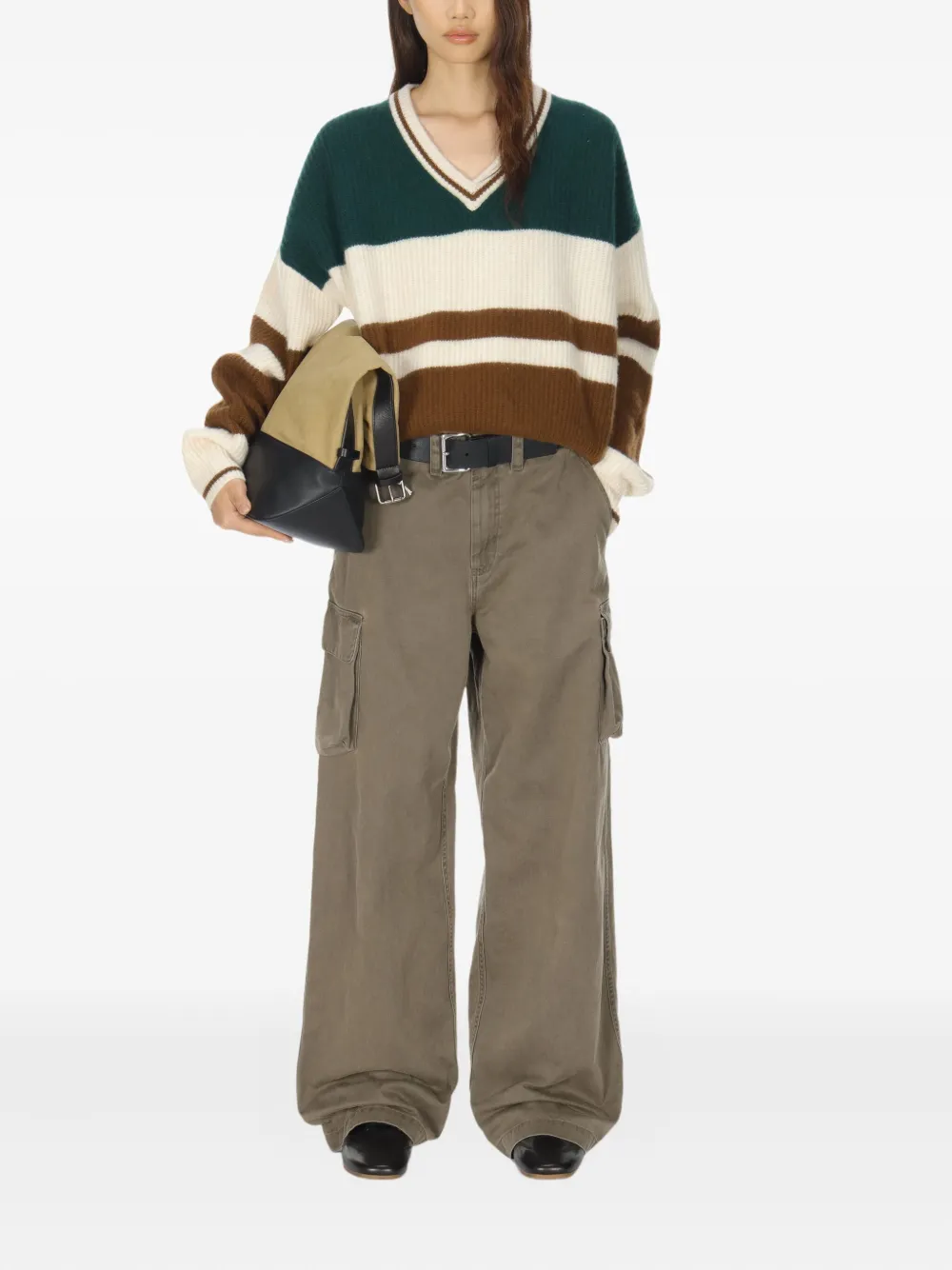 CUDDLEUP V领拼色毛衣 | 毛衣 | Image 2