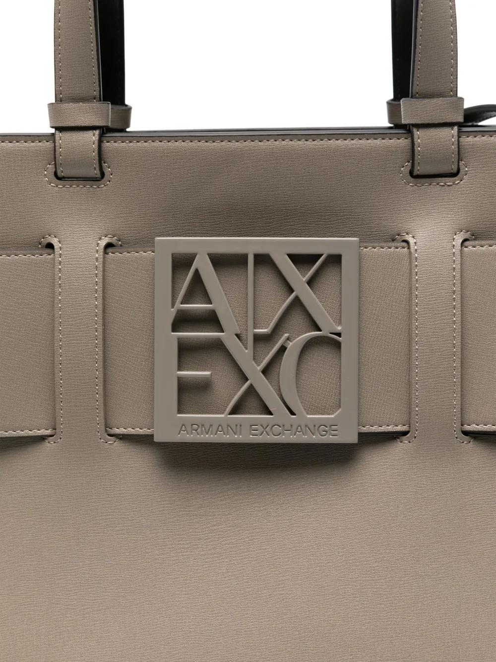 Armani Exchange Logo-plaque Tote Bag In Gray
