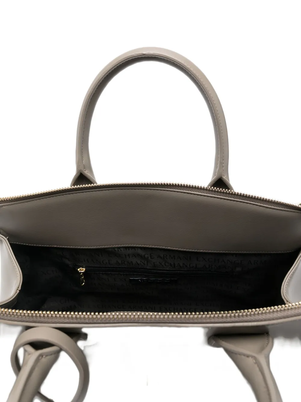 Armani Exchange Asv Trunk Padlock Tote Bag In Gray