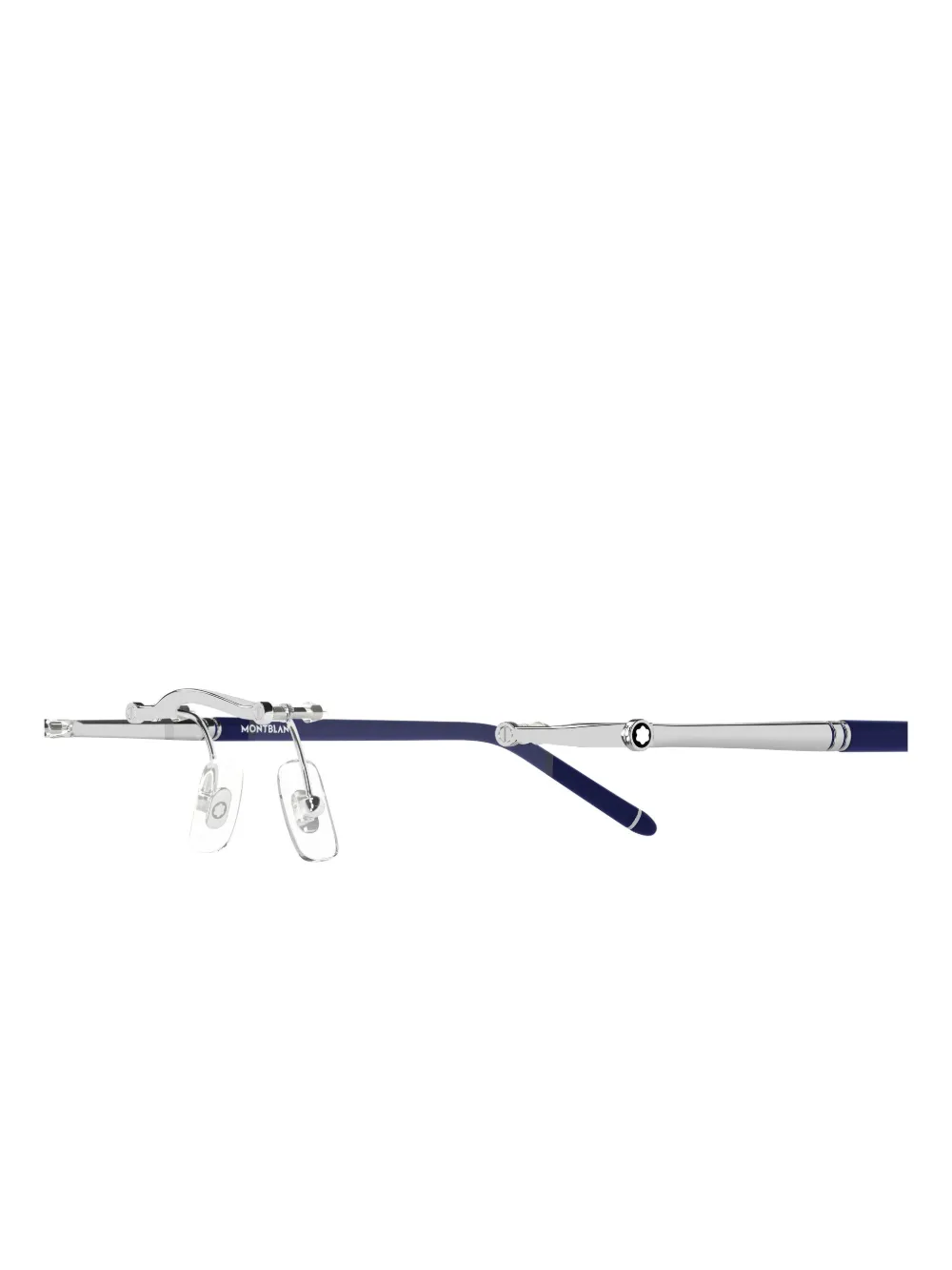 Montblanc Bril met rechthoekig montuur Blauw