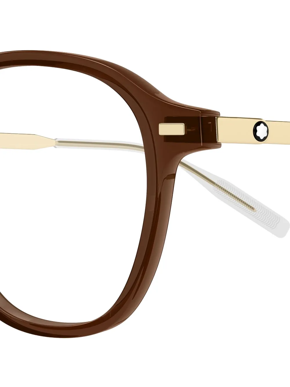 Montblanc Bril met rond montuur Bruin