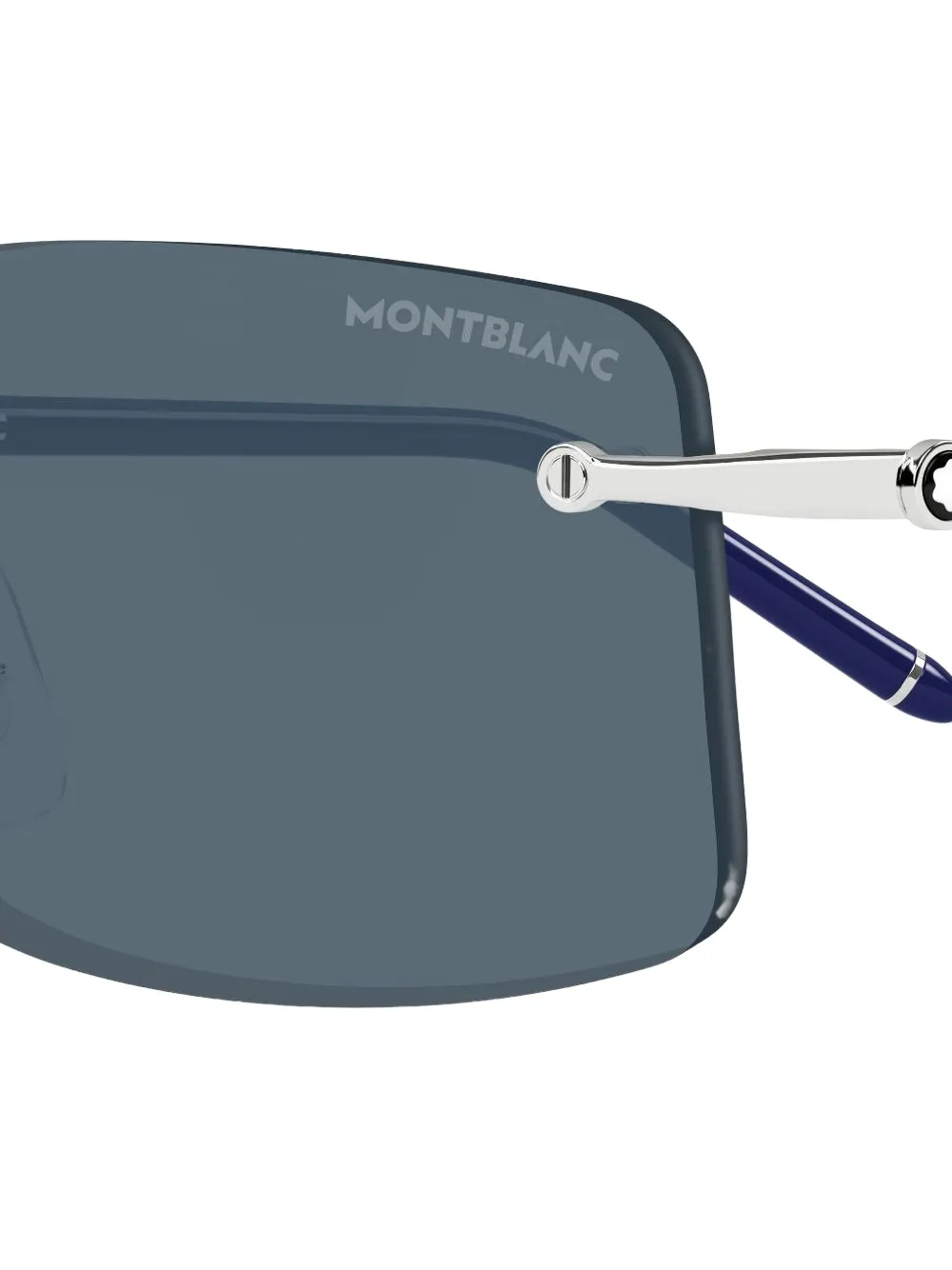 Montblanc Zonnebril met rechthoekig montuur Zilver