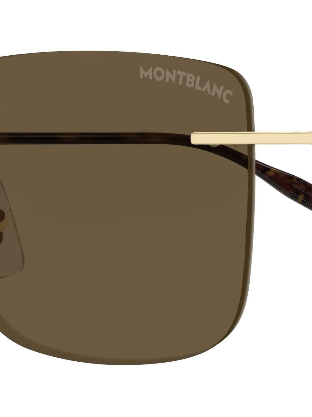 Montblanc Zonnebril met rechthoekig montuur Zwart