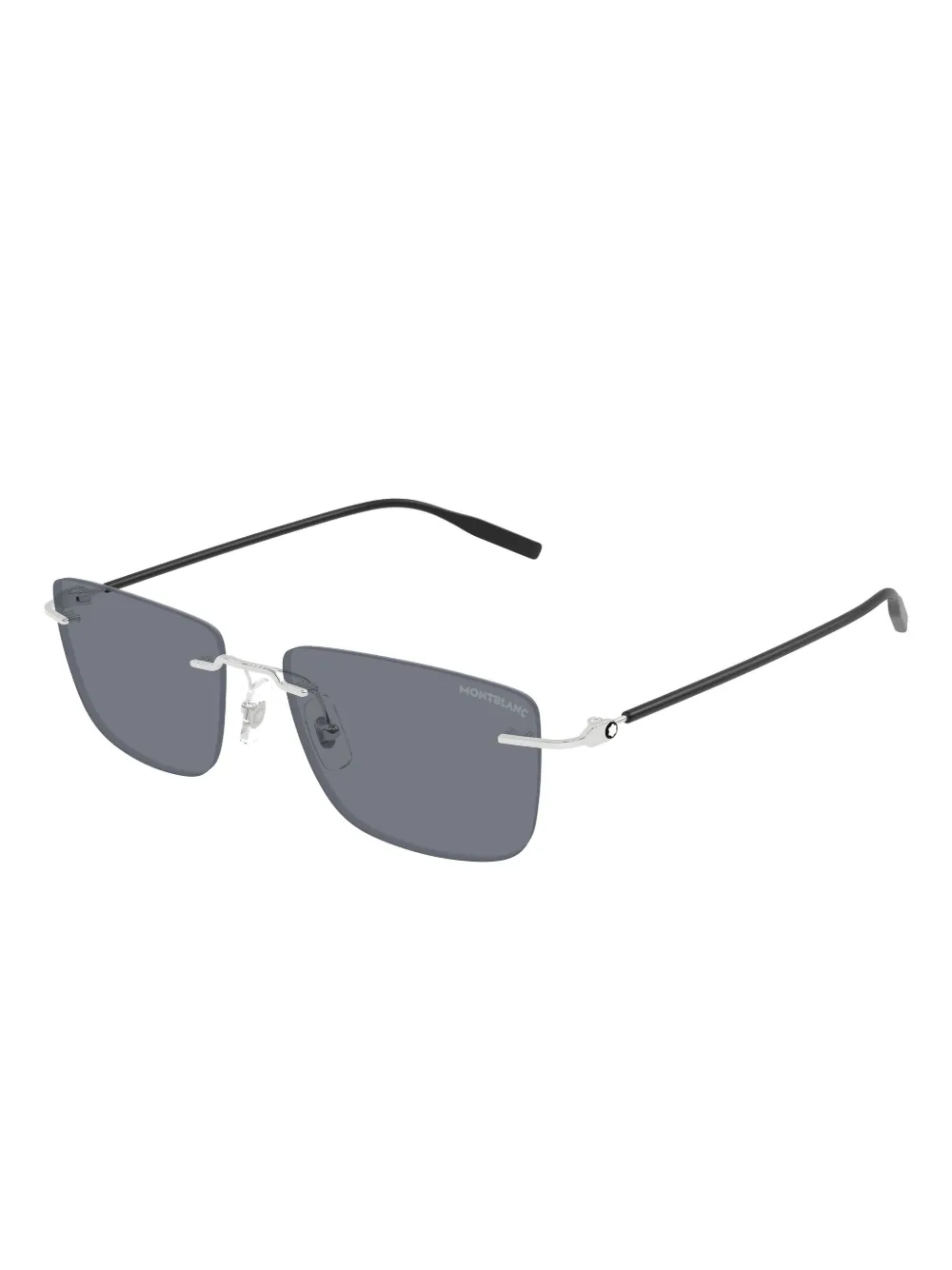 Montblanc Rahmenlose Sonnenbrille mit eckigen Gläsern | Silber | Image 1