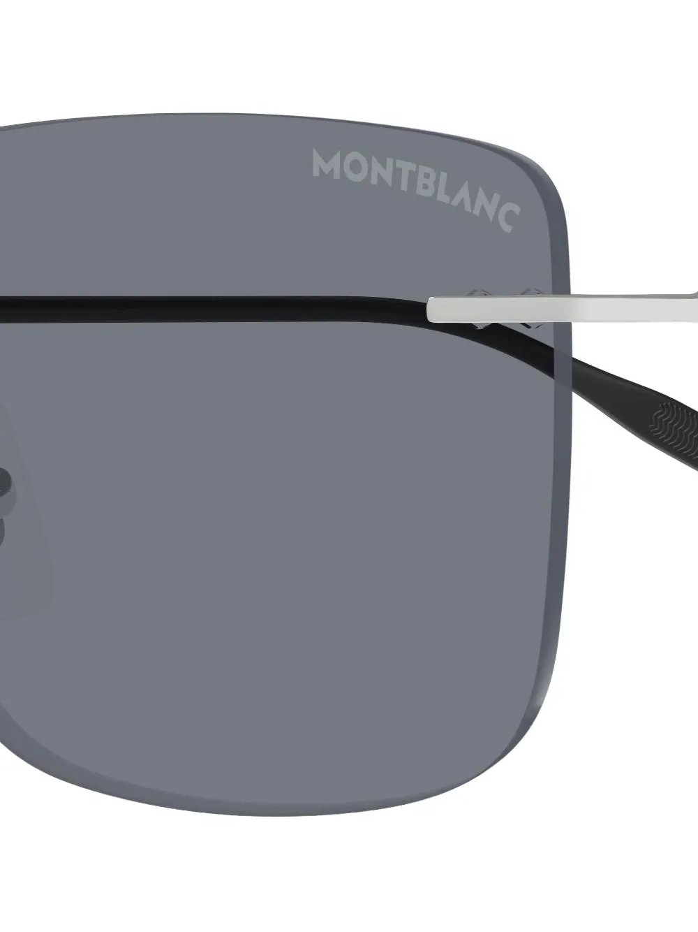 Montblanc Zonnebril met randloos rechthoekig montuur Zilver