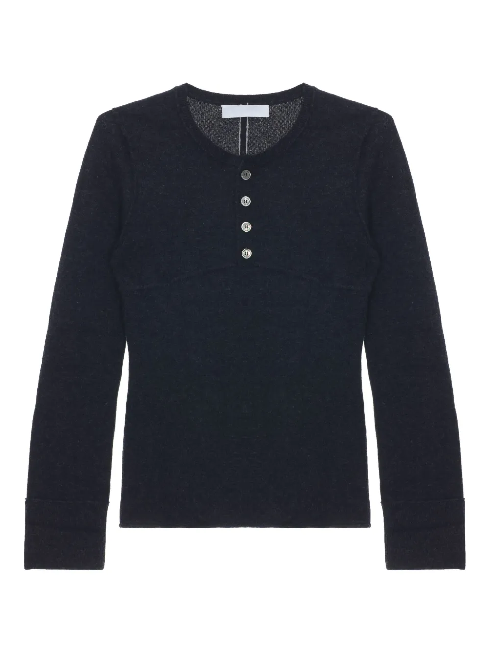 CUDDLEUP 纽扣长袖T恤 | 灰色 | Image 1