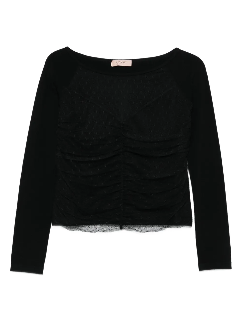 TWINSET ruched dotted blouse | Black | Image 1
