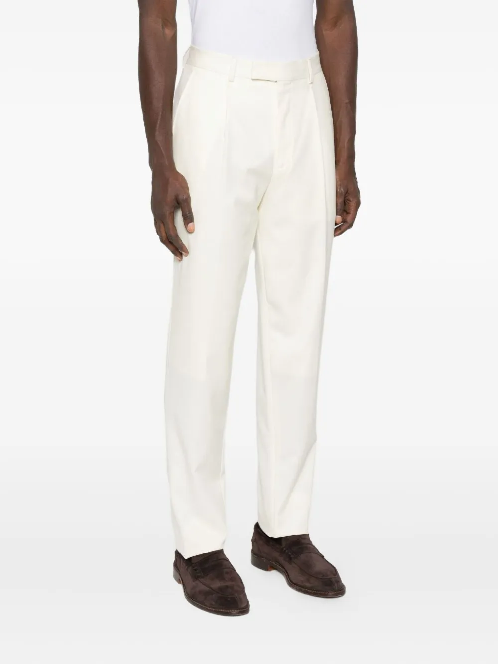 Zegna Geplooide wollen broek Beige