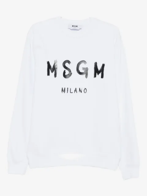 MSGM sudadera con cuello redondo y logo estampado