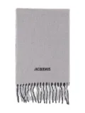 Jacquemus fringed scarf - Grey