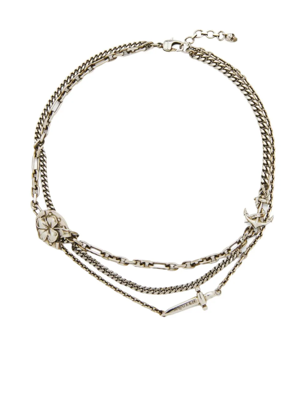 Alexander McQueen Accumulation chain charm necklace | Silver | Image 1
