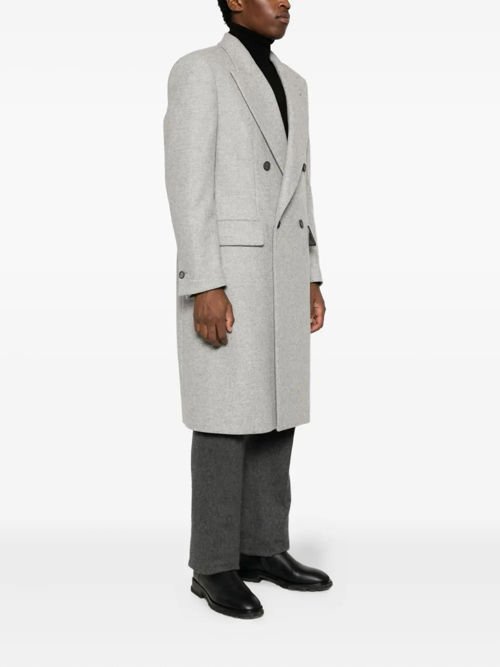 Hevo Double-breasted Coat In Gray