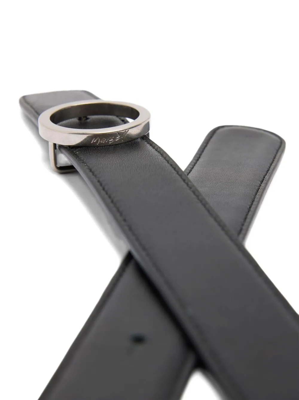 Marsèll Riem met ronde gesp Zwart