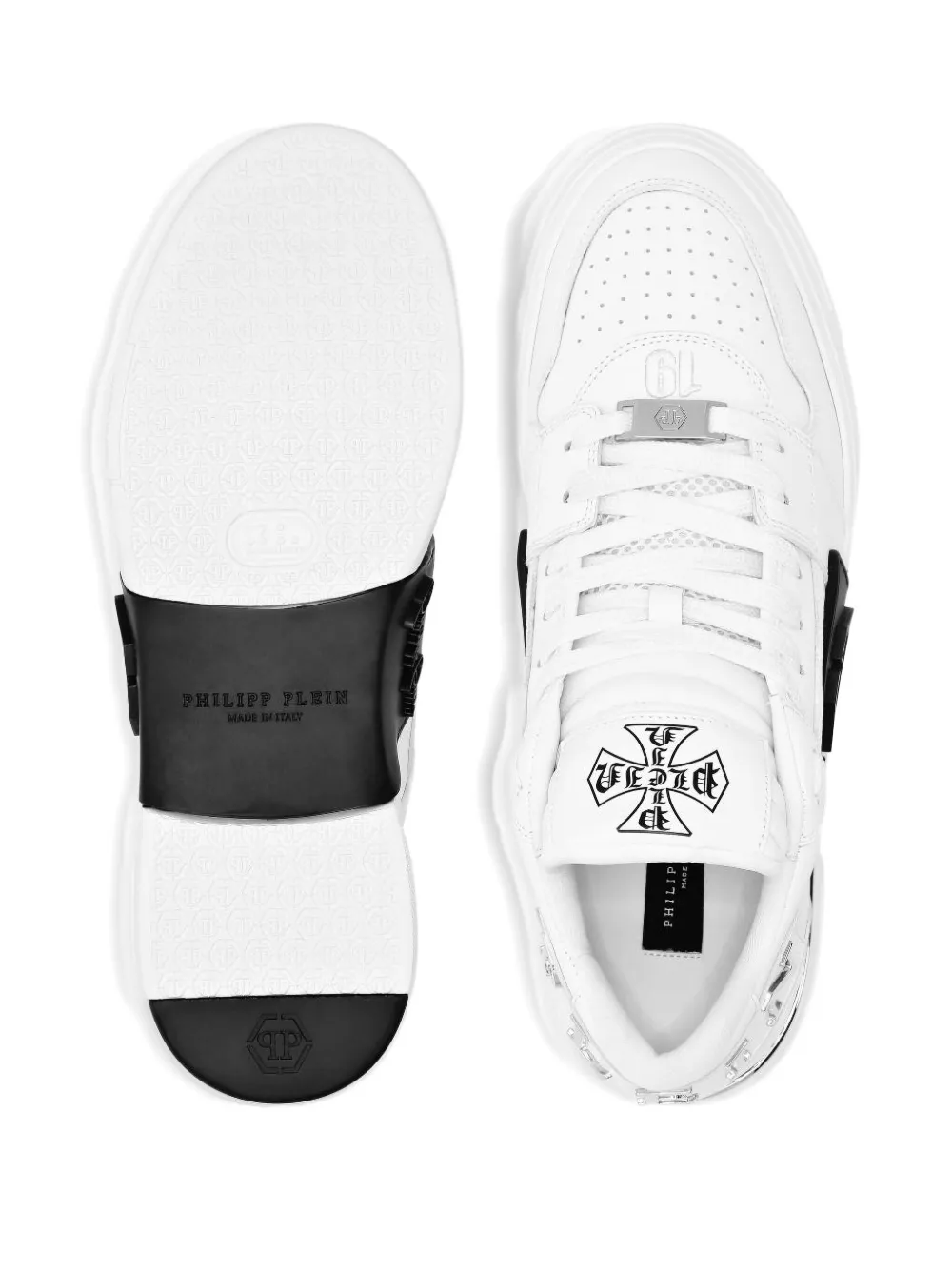Philipp Plein Sneakers met logoplakkaat Wit