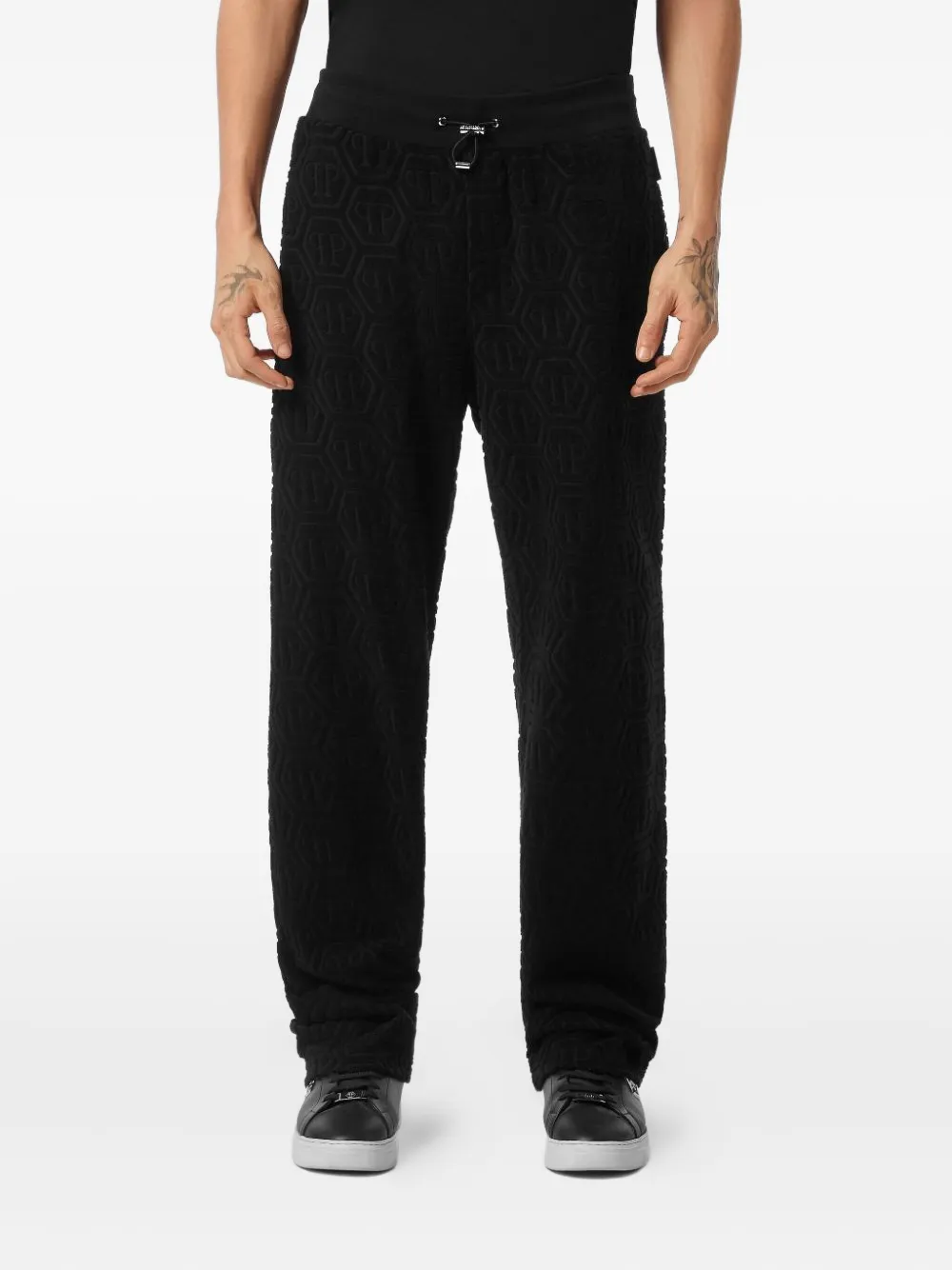 Philipp Plein jacquard track pants - Zwart