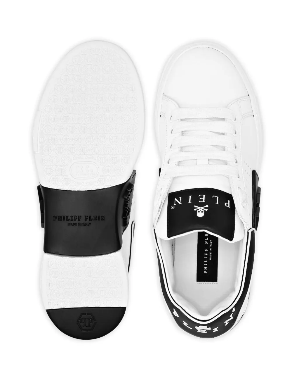 Philipp Plein Phantom Kick$ geperforeerde sneakers Wit