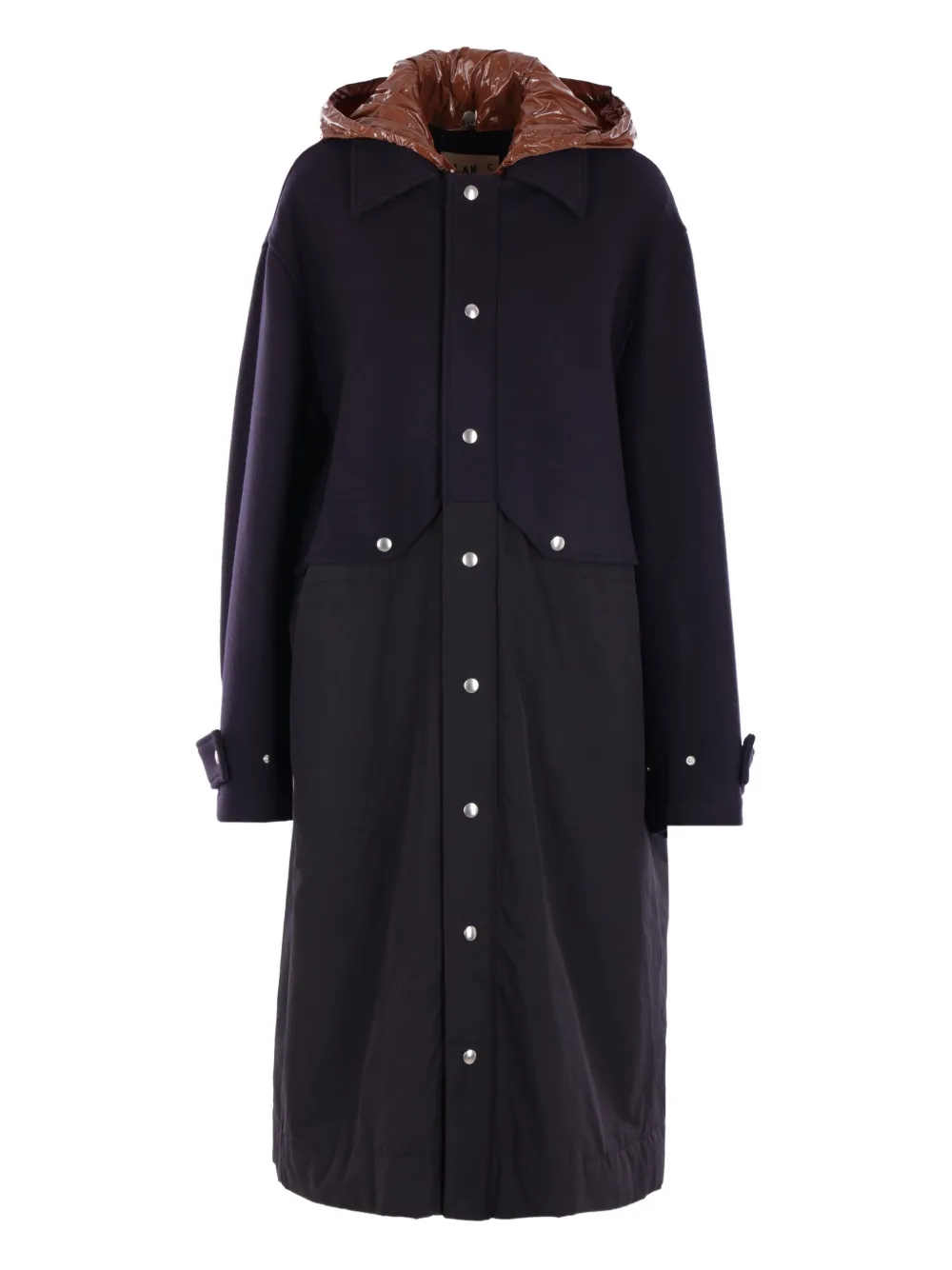 Plan C hooded-buttoned coat | Blue | Image 1