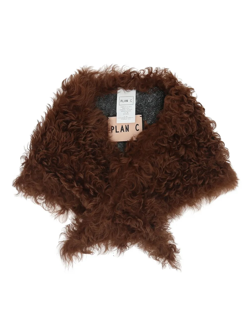 Plan C shearling scarf | Brown | Image 1