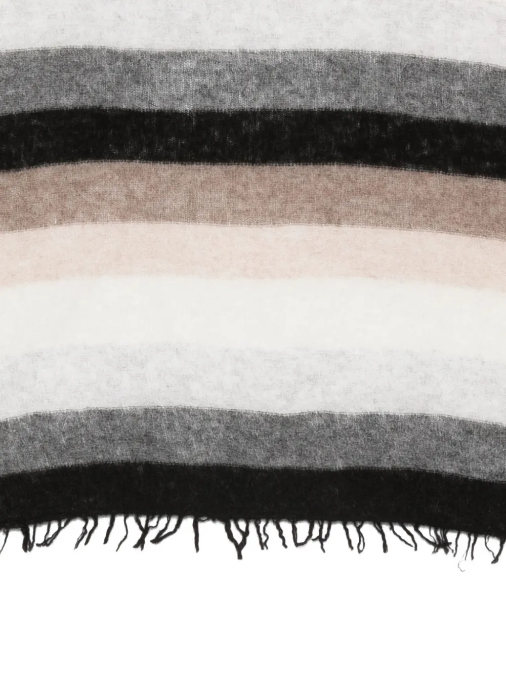 Faliero Sarti Little Strippy Striped Cashmere Scarf In Neutral