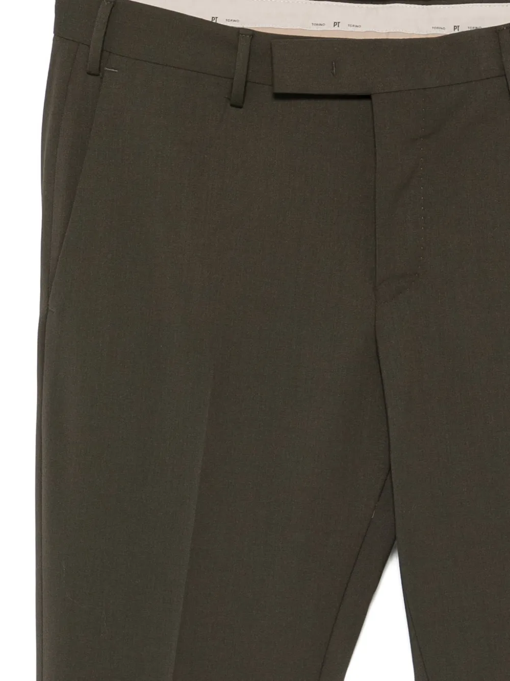 Pt Torino Pressed-crease Tailored Trousers In Brown