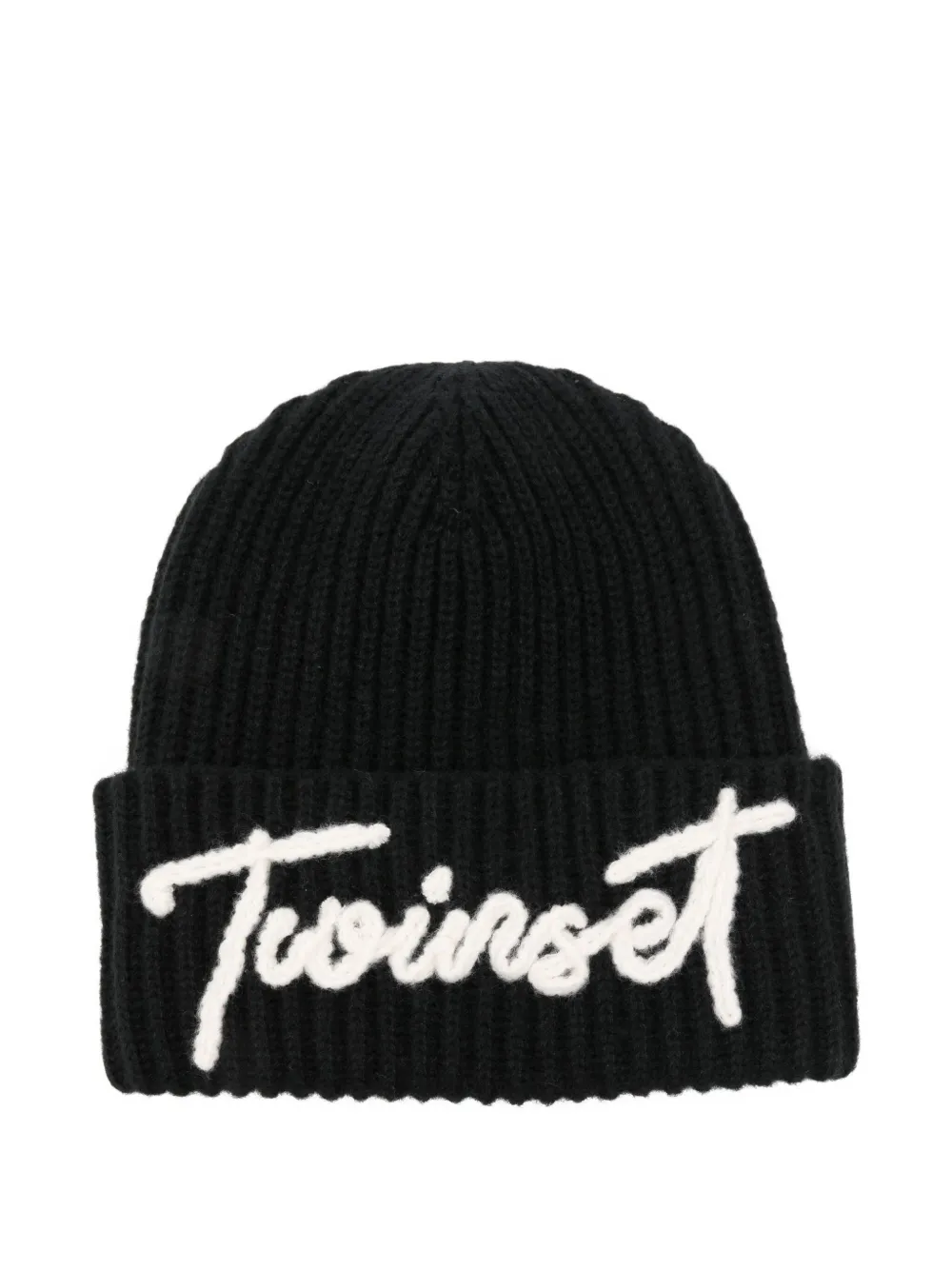 TWINSET logo-lettering beanie | Black | Image 1