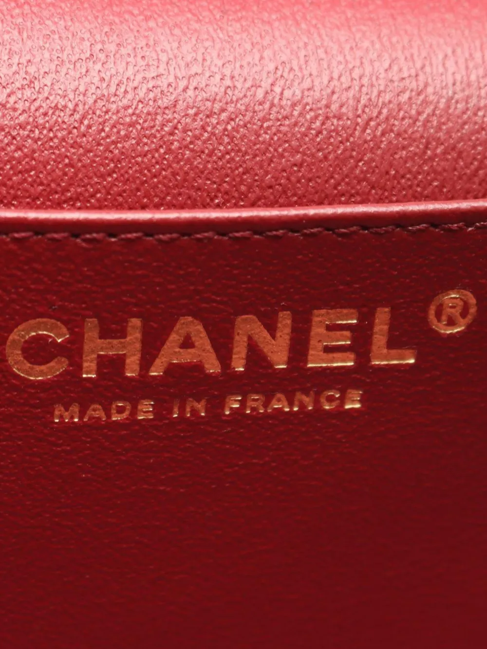 Pre-owned Chanel 2018-2019 Large Cc Stitched Lambskin Knock On Wood Vanity Bag Satchel In Red