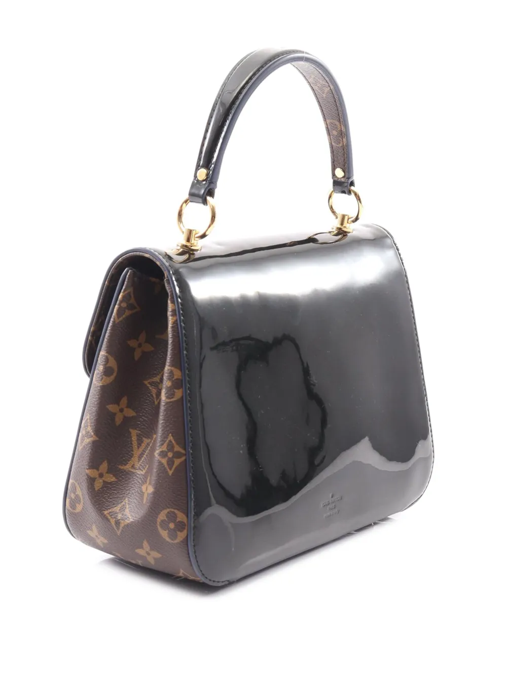 Pre-owned Louis Vuitton 2018 Vernis Cherrywood Pm Satchel In Black