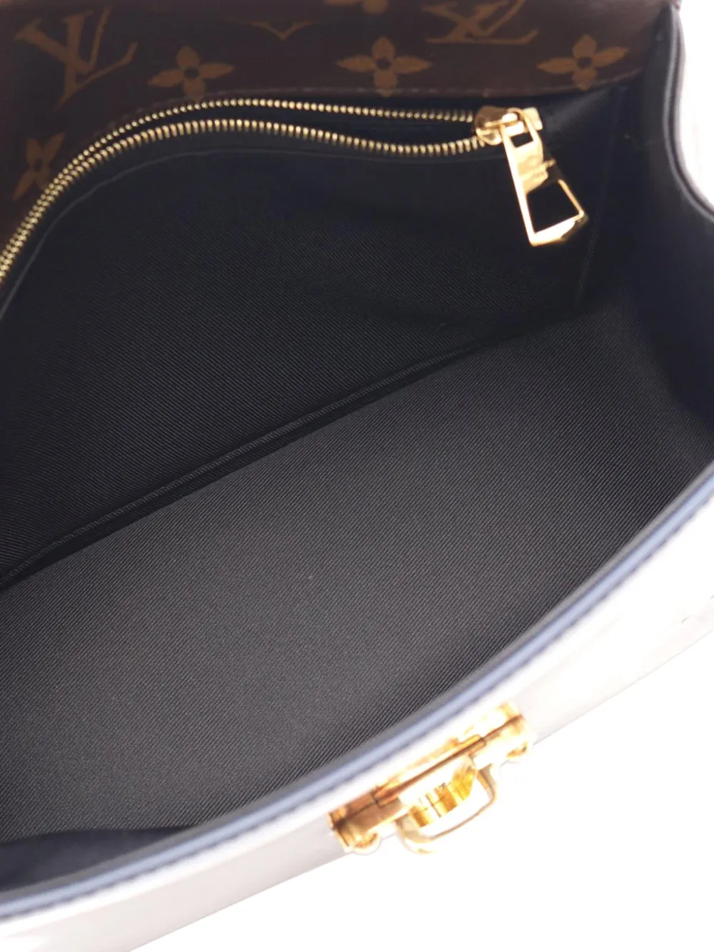 Pre-owned Louis Vuitton 2018 Vernis Cherrywood Pm Satchel In Black