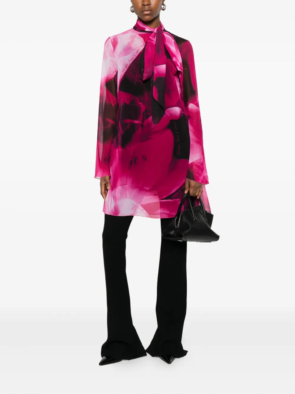 Versace Jeans Couture tie-neck printed blouse - Roze