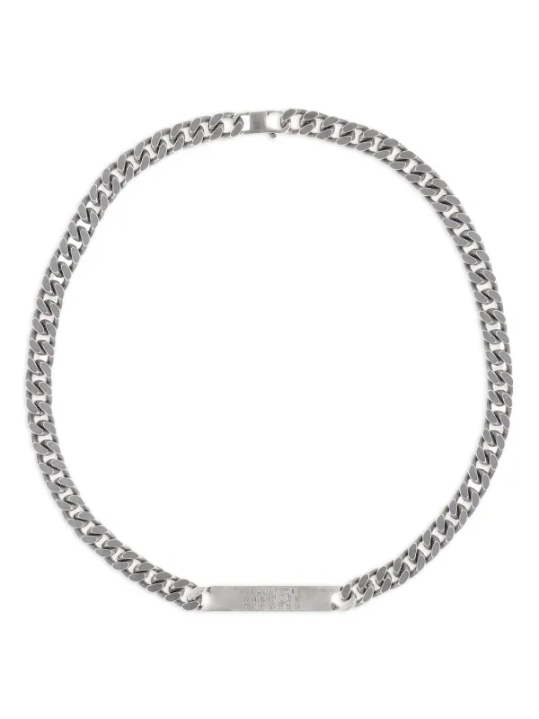 MM6 Maison Margiela チェーンプレート ネックレス | シルバートーン