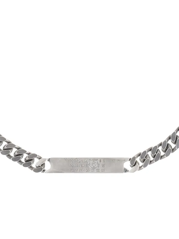 名作【Maison Margiela】MM⑥IDプレートネックレス MM6 Maison Margiela チェーンプレート ネックレス | シルバートーン