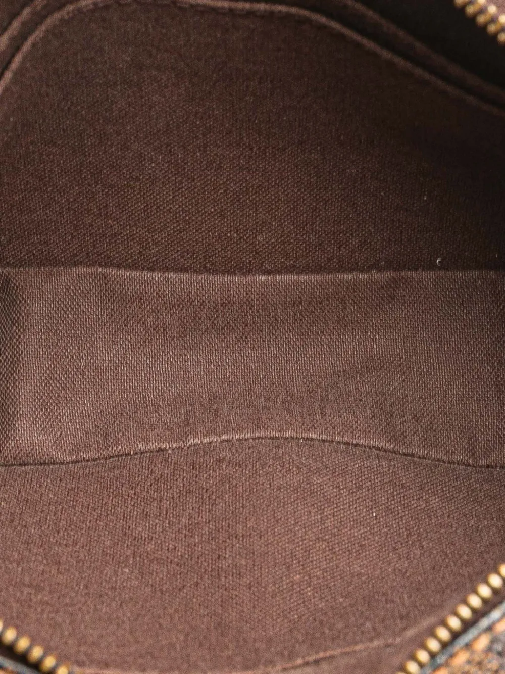 Pre-owned Louis Vuitton 2011 Damier Ebene Pochette Billets Macao Clutch Bag In Brown