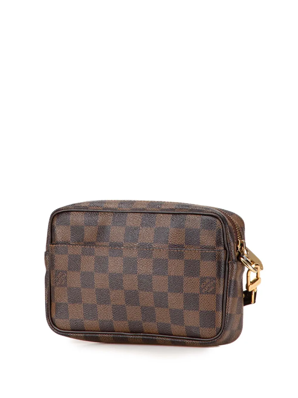 Pre-owned Louis Vuitton 2011 Damier Ebene Pochette Billets Macao Clutch Bag In Brown