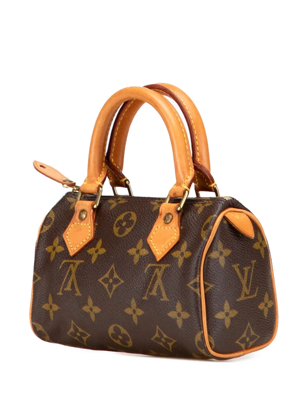Pre-owned Louis Vuitton 1996 Monogram Mini Speedy Hl Satchel In Brown