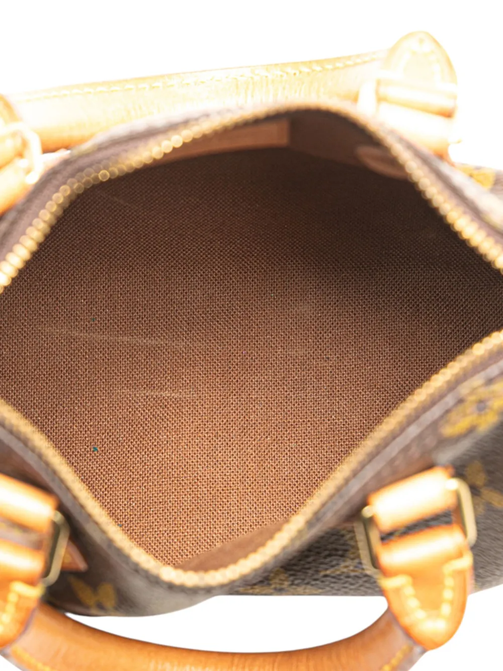 Pre-owned Louis Vuitton 1996 Monogram Mini Speedy Hl Satchel In Brown