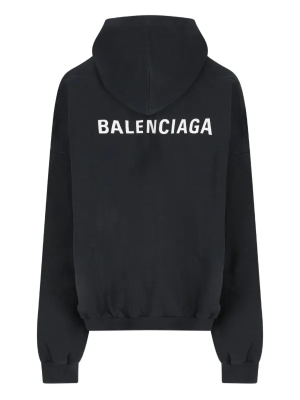 BALENCIAGA メタルロゴ パーカー サイズ2 オーバーサイズ ブラック BALENCIAGA（バレンシアガ） 22SS Metal Hoodie Logo メタルロゴ