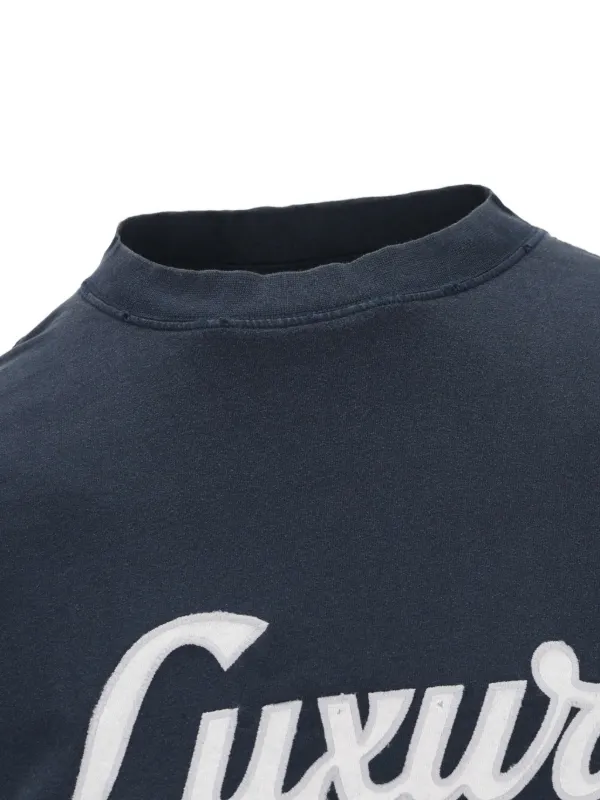 Balenciaga text-embroidered T-shirt | Blue | FARFETCH