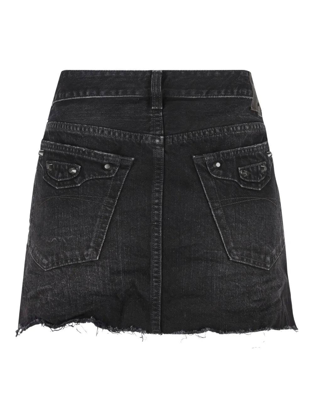 Balenciaga Denim rok met franje - Zwart