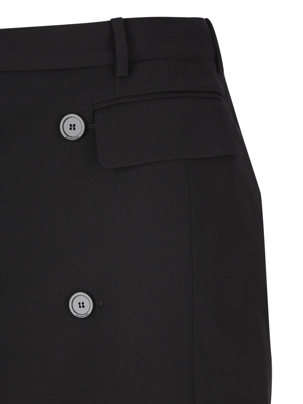 Balenciaga Patch-pocket Button Mini Skirt In Black