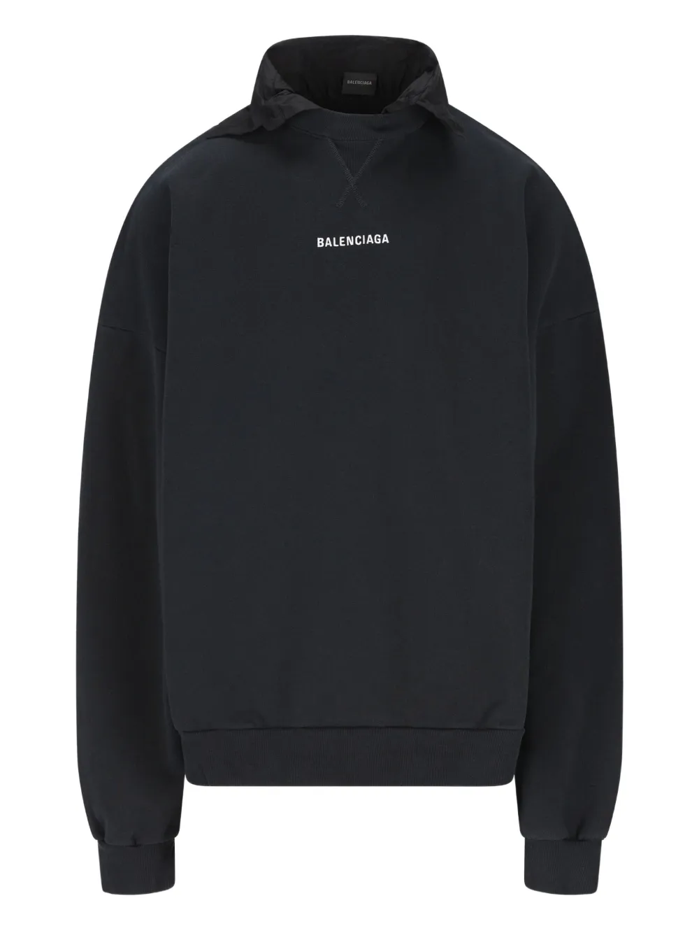 Balenciaga hoodie de algodón con logo bordado | negro | Image 1