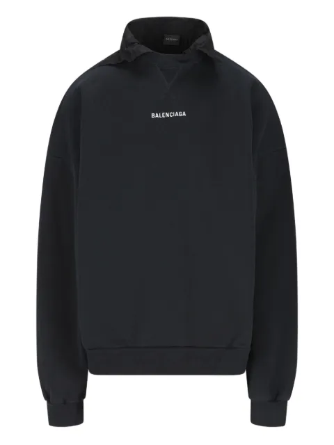 Balenciaga logo-embroidered cotton hoodie